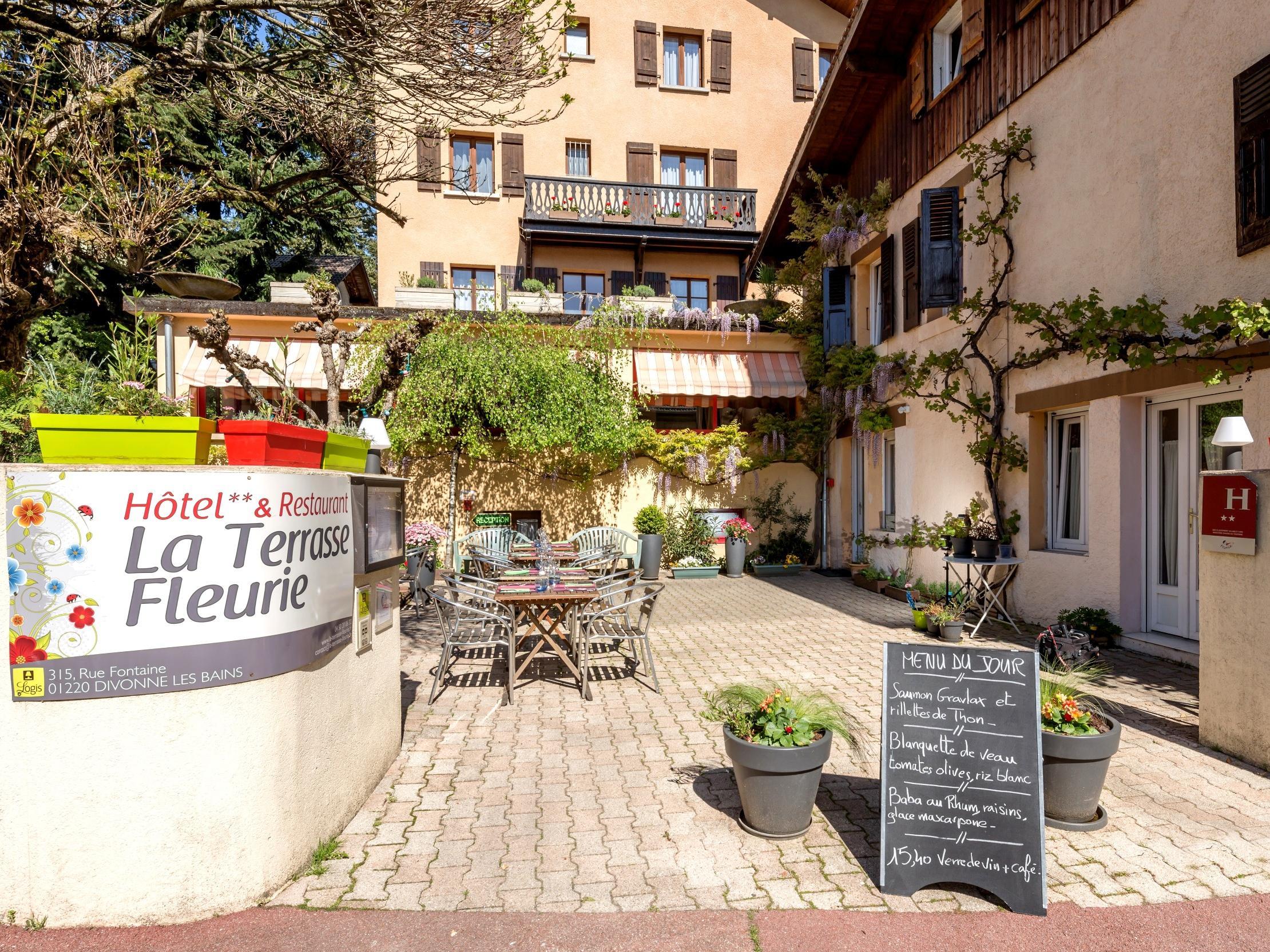 Logis Hotel La Terrasse Fleurie Divonne-les-Bains Esterno foto